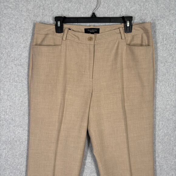 Talbots Pants 12 Tan Signature Trouser Slacks Stretch Career Church Grandpa - Picture 2 of 10